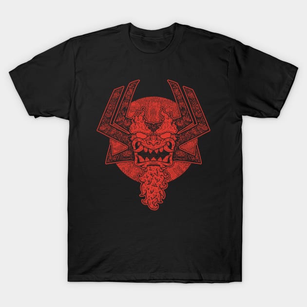 TIMELESS DEMON - RED T-Shirt by Firebrander